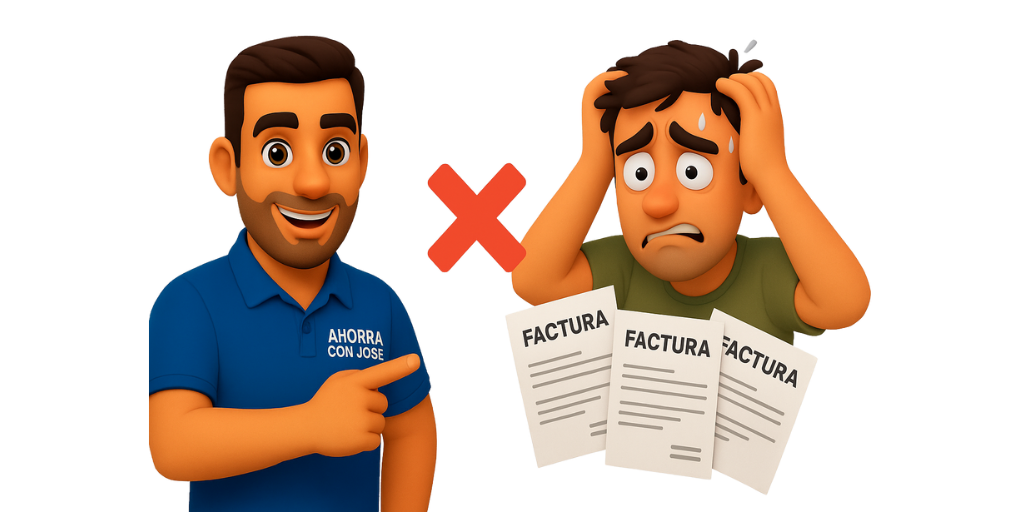 Persona estresada con facturas